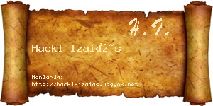 Hackl Izaiás névjegykártya